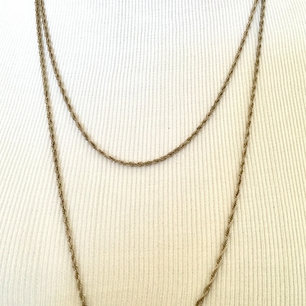 Silver chain vintage chain long silver 52 inch twisted chain Sterling Silver